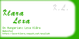 klara lexa business card